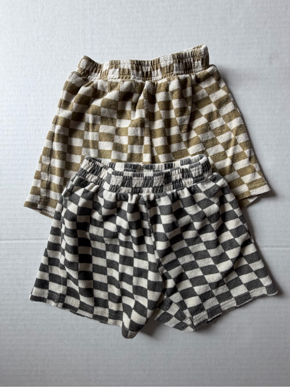 Zara Kids Terry Cloth Checkerboard Shorts 2-Pair Bundle Size 6 116cm
